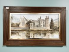 Dallas K Taylor (1941-2011) : Brinkburn Priory, oil on board, 29 cm x 59 cm.