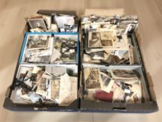 A large quantity of monochrome and colour postcards, various ephemera, Wills cigarette cards, etc.