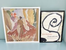 A gallery print for the Statens Museum, 68 cm x 74 cm, together with a further gallery print.