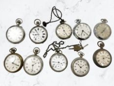 A group of antique and later pocketwatches to include Smiths, Ingersol, etc.