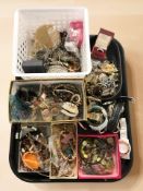 A collection of costume jewellery, lady's and gent's wristwatches, brooches,