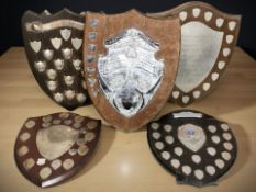 A group of trophy shield backs (one box)