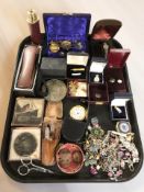 A collection of costume jewellery, Lusitania medallion,