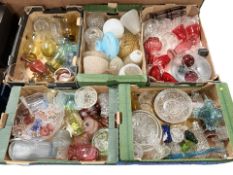 A large quantity of 20th century coloured and clear glass wares including cranberry glass items,