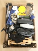 Miscellaneous wares including an Infinite fishing reel, air pods, Roberts radio, tally gun,