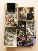 A collection of costume jewellery including many pairs of earrings, necklaces, bangles,