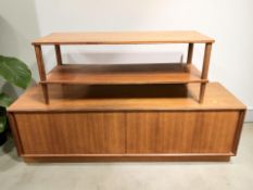 A G Plan teak sliding door low cabinet,