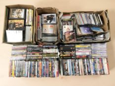 A large quantity of CDs and DVDs.