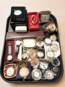 A collection of vintage and modern pocketwatches including a military example signed Novoris,