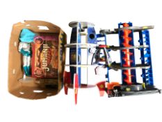 A group of mainly modern toys and games, vintage tin of empire dominoes.