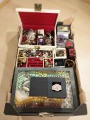 A large quantity of costume jewellery including decorative bangles, dress ring, lady's watch,