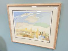 Tully Crook : Manhattan sunset, limited edition colour print, signed in pencil, 61 cm x 48 cm.