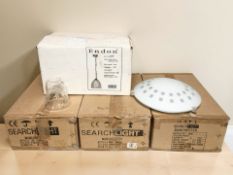 A group of new glass light shades (4 boxes)