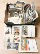 A collection of antique and later postcards (one box)