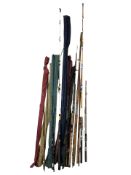 A collection of vintage fishing rods
