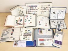 Ten albums of stamps and first day covers.