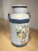 A painted Novac milk churn stamped 1957,