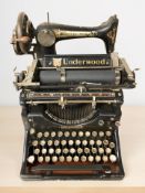 An Underwood typewriter,
