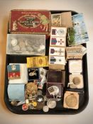 A Festival of Britain 1951 crown, other coins and medallions, enameled badges,