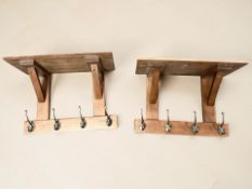 A pair of contemporary coat racks, each 46 cm wide.
