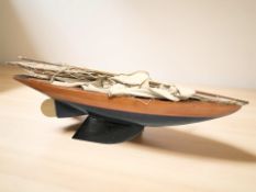 A wooden pond yacht,