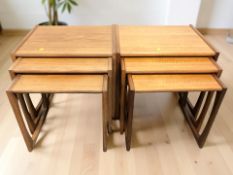 Two G Plan teak nests of three tables,