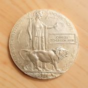 A World War I bronze death penny, named to Charles Tonkinson Pyle.