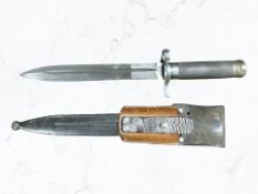 A Swedish M1896 knife bayonet in sheath.