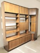 A G Plan teak modular wall corner unit,
