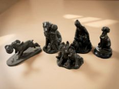 A group of resin figures including Heredities, tallest 15 cm.