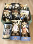 A group of Compare The Meerkat toys.