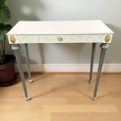 A reproduction painted rectangular occasional table in the French style, width 82 cm.