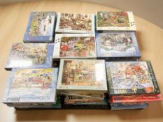 A large quantity of puzzles and jigsaws,