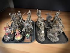 A collection of reproduction resin Samurai figures (two trays)
