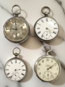 A silver key-wound open face pocket watch, the fusée movement signed E Pryde, Sunderland,