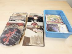 Vinyl LP records and 45 singles including Led Zeppelin, David Bowie, Rod Stewart,
