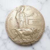 A World War I bronze death penny, named to Gregory O'Rorke.