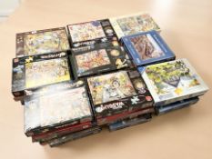 A large quantity of puzzles and jigsaws,