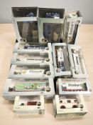 A group of Oxford 1:76 scale die cast haulage vehicles including Eddie Stobart.