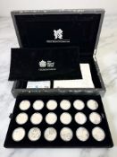 The Royal Mint : A Celebration of Britain Silver Proof Collection comprising eighteen silver £5