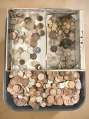 A large quantity of British pre-decimal coins and other foreign coins.