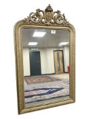 A Victorian gilt and gesso overmantel mirror, 102 cm x 163 cm