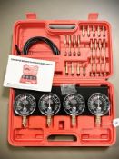 A carburetor vacuum synchroniser gauges tool kit, in unused condition.