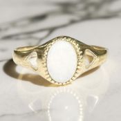A 9ct gold opal ring, size M CONDITION REPORT: 1.