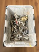 A quantity of EPNS cutlery (1 box)