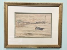 Victor Noble Rainbird (1887-1936) : St. Mary's Island, watercolour and pencil, 16 cm x 24 cm.
