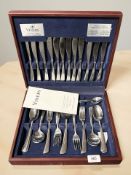 A canteen containing a Viners forty four piece stainless steel table service for six persons.