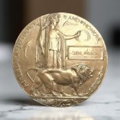 A World War I bronze death penny, named to 18847 PTE.