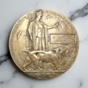 A World War I bronze death penny, named to William Morrison.