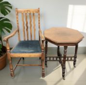 An Edwardian octagonal occasional table,